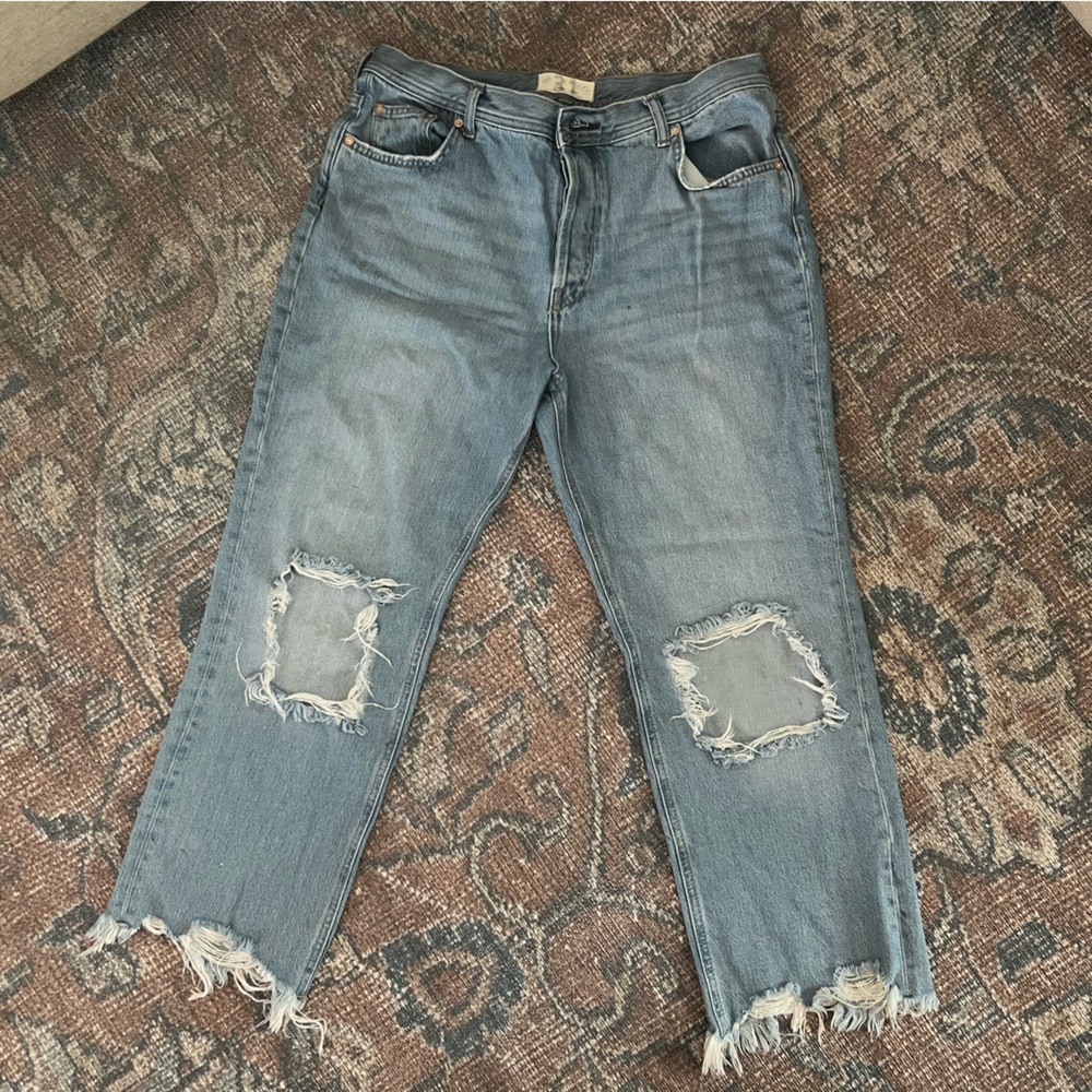 We The Free Cropped Destroyed Jeans